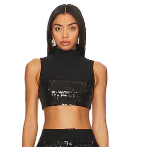 Venning Sequin Crop Top in Black
CAMILA COELHO